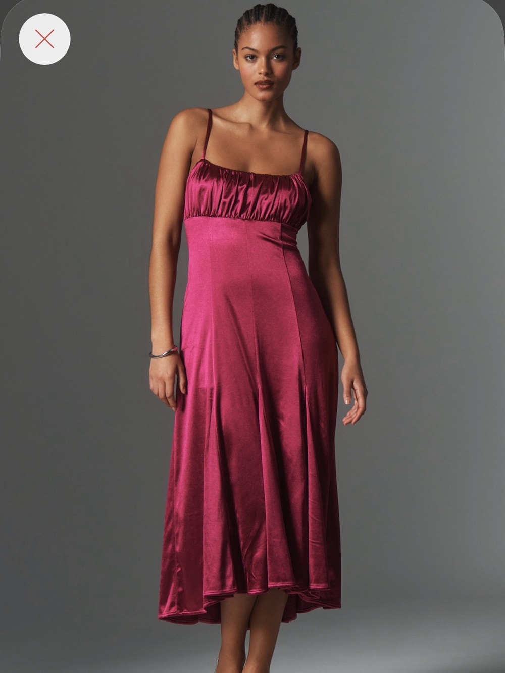 NWT Anthropologie Maeve Satin Slip Dress in Berry